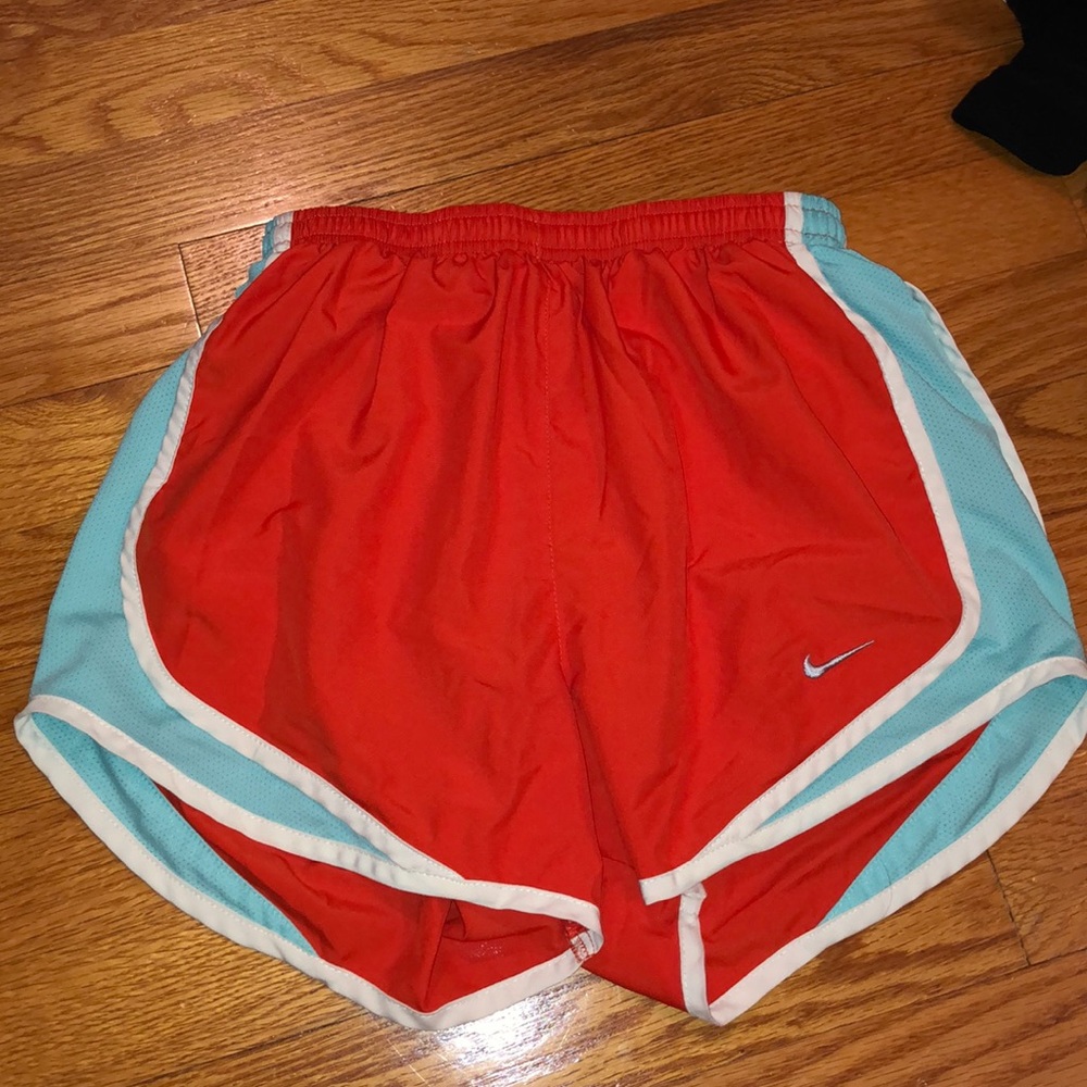 Orange dri-fit nike pro shorts